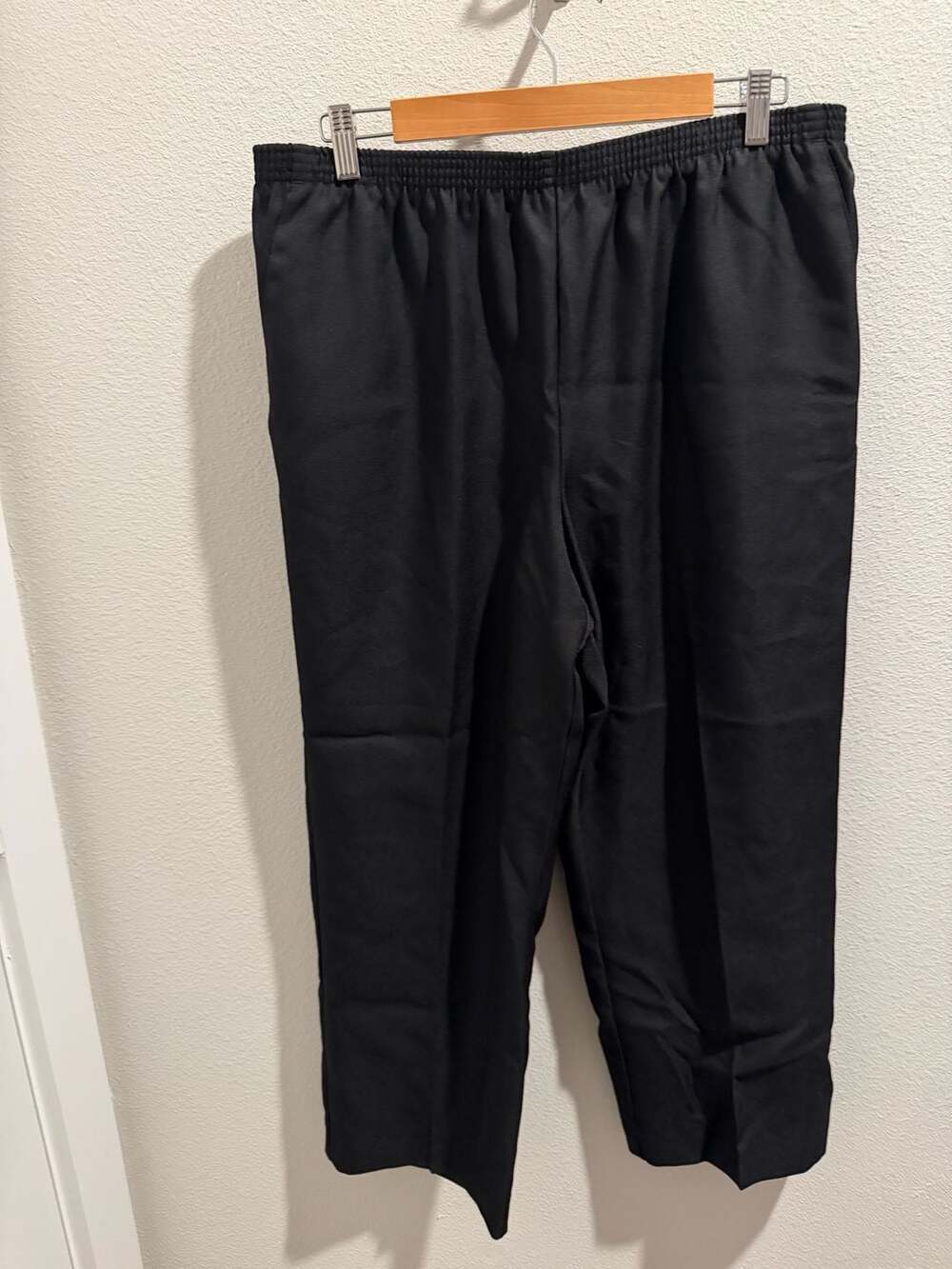 Alfred Dunner Petite Black Elastic Waist Pull-On Casual Pants
